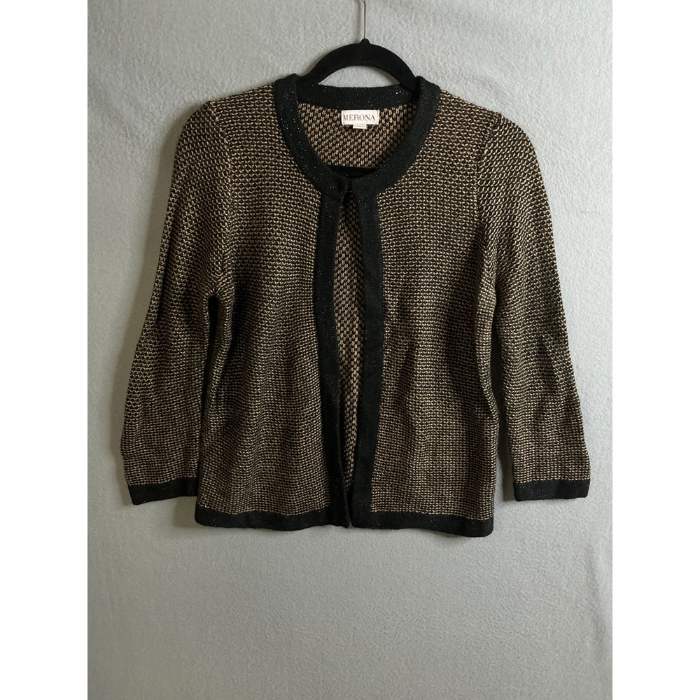 Merona‎ Knit Cardigan Women's Small Shimmer Sparkle Career Casual Sweater